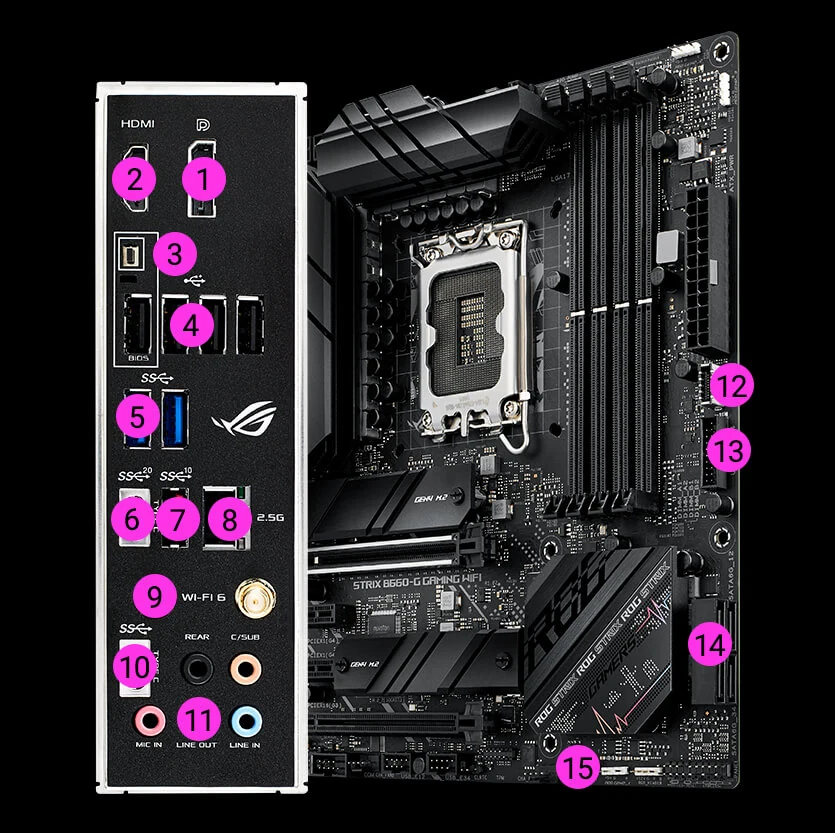 Mainboard ASUS ROG Strix B660-G Gaming WiFi - 4 Khe RAM DDR5 - LGA 1700 - NEW