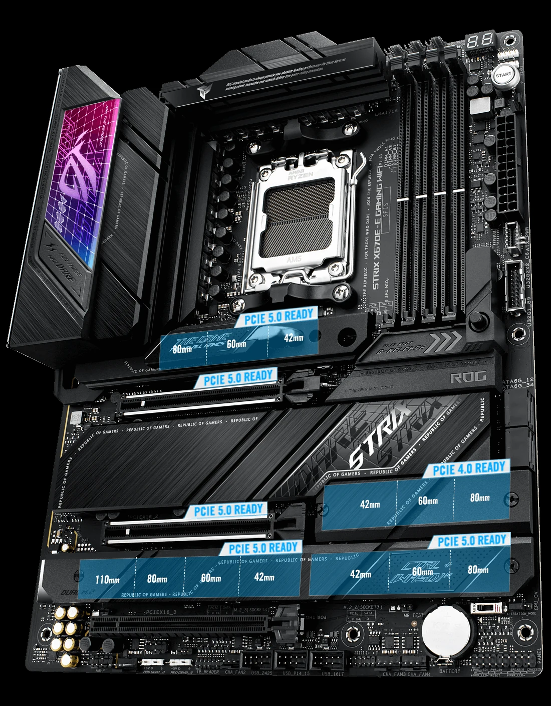 Mainboard ASUS ROG STRIX X670E-E GAMING WIFI - 4 Khe RAM DDR5 - AM5 - NEW