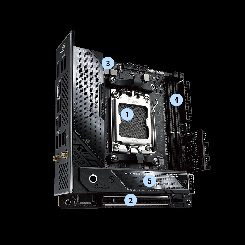 Mainboard ASUS ROG STRIX X670E-I GAMING WIFI - 2 Khe RAM DDR5 - AM5 - NEW