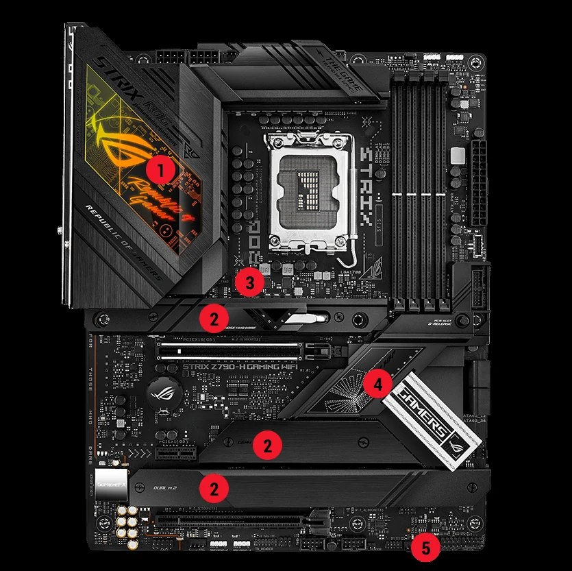 Mainboard ASUS ROG Strix Z790-H Gaming WiFi - 4 Khe RAM DDR5 - LGA 1700 - NEW
