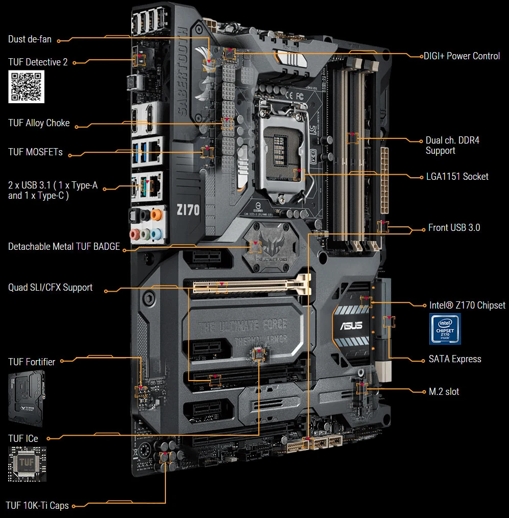 Mainboard ASUS SABERTOOTH Z170 MARK 1 - LGA 1151 - NEW