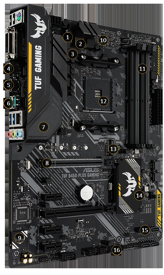 Mainboard ASUS TUF B450-PLUS GAMING - AM4 - NEW