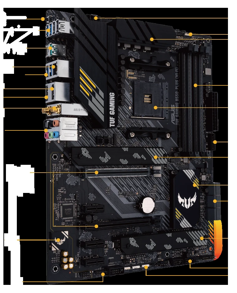Mainboard ASUS TUF GAMING B550-PLUS - 4 Khe RAM DDR4 - AM4 - NEW