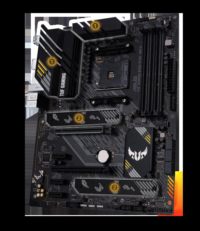 Mainboard ASUS TUF GAMING B550-PLUS WIFI - 4 Khe RAM DDR4 - AM4 - NEW