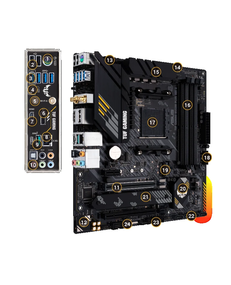 Mainboard ASUS TUF GAMING B550M-PLUS - 4 Khe RAM DDR4 - AM4 - NEW