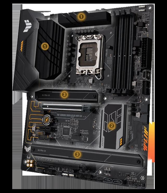 Mainboard ASUS TUF Gaming B660-Plus WiFi D4 - 4 Khe RAM DDR4 - LGA 1700 - NEW