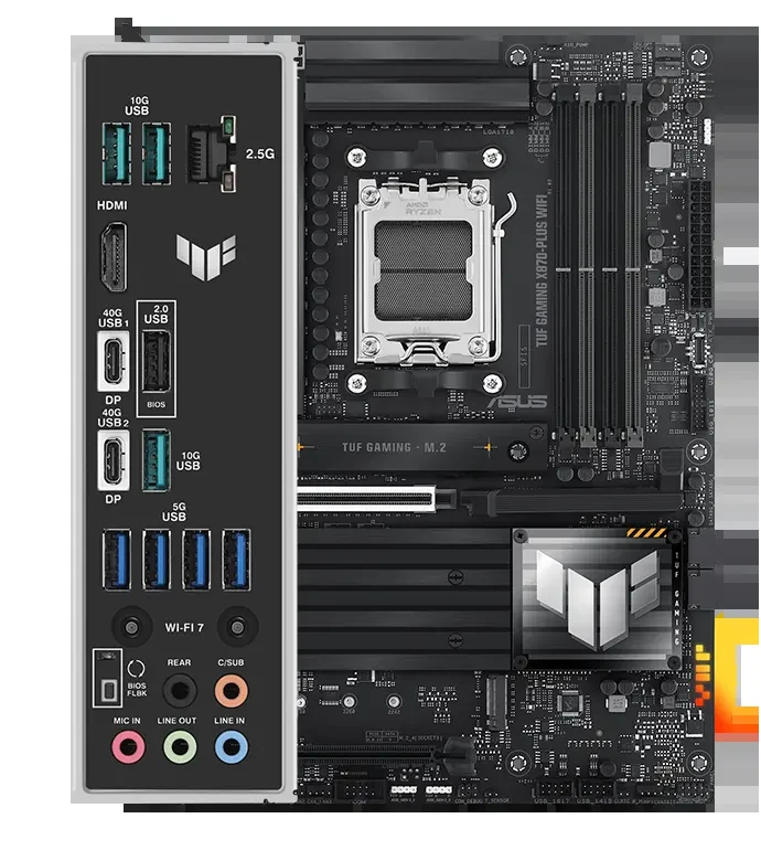 Mainboard ASUS TUF GAMING X870-PLUS WIFI - 4 Khe RAM DDR5 - AM5 - NEW