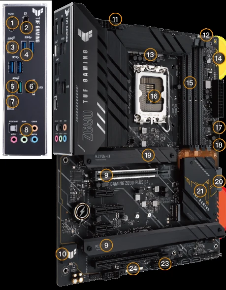 Mainboard ASUS TUF Gaming Z690-Plus D4 - 4 Khe RAM DDR4 - LGA 1700 - NEW