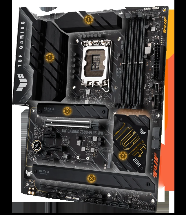 Mainboard ASUS TUF Gaming Z690-Plus WiFi - 4 Khe RAM DDR5 - LGA 1700 - NEW
