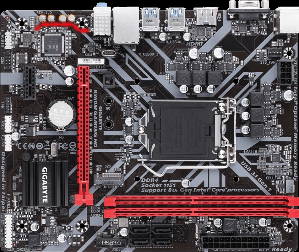 Mainboard Gigabyte B360M GAMING HD - LGA 1151 - NEW