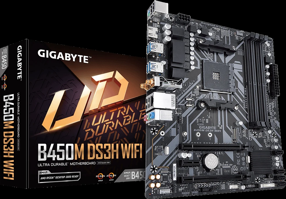Mainboard Gigabyte B450M DS3H WIFI - AM4 - NEW