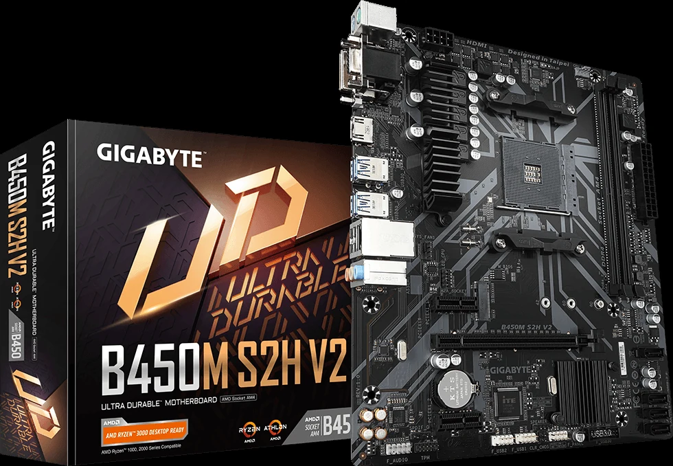 Mainboard Gigabyte B450M S2H V2 - AM4 - NEW
