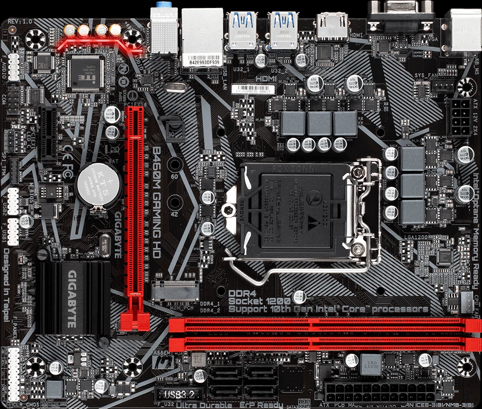 Mainboard Gigabyte B460M D3V - LGA 1200 - NEW