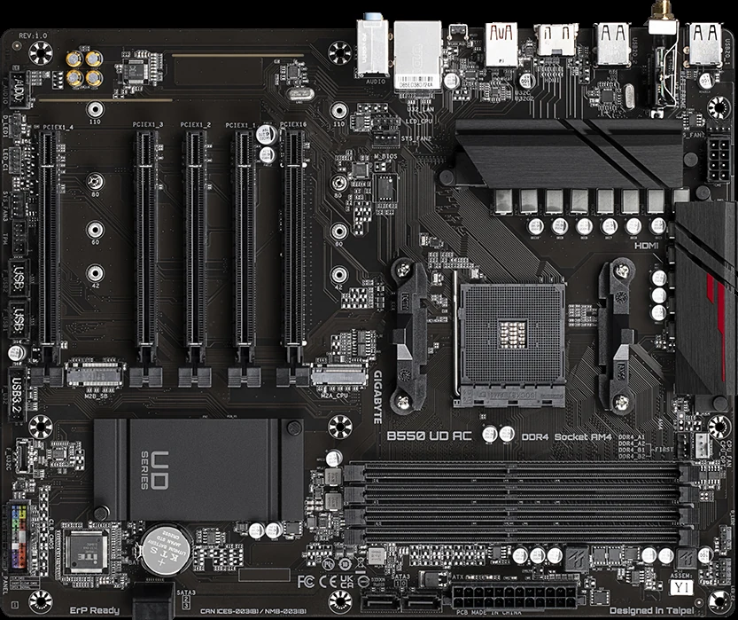 Mainboard Gigabyte B550 UD AC - 4 Khe RAM DDR4 - AM4 - NEW