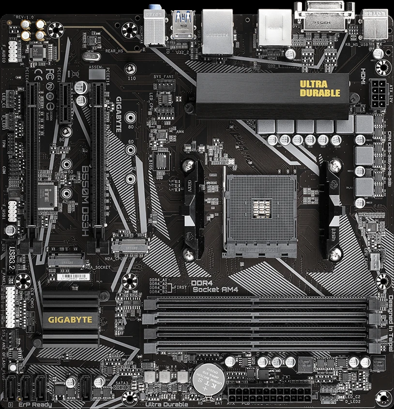 Mainboard Gigabyte B550M DS3H - 4 Khe RAM DDR4 - AM4 - NEW