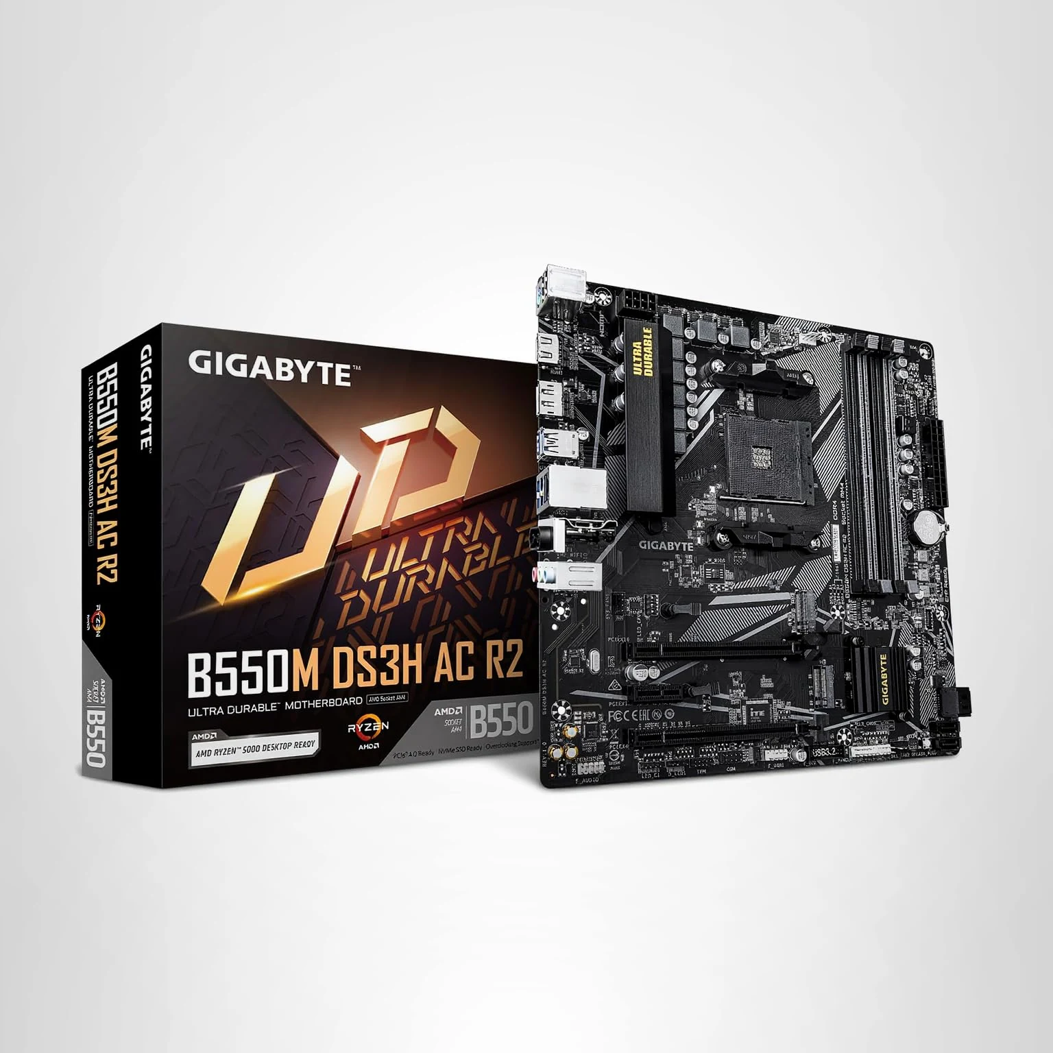 Mainboard Gigabyte B550M DS3H AC - 4 Khe RAM DDR4 - AM4 - NEW