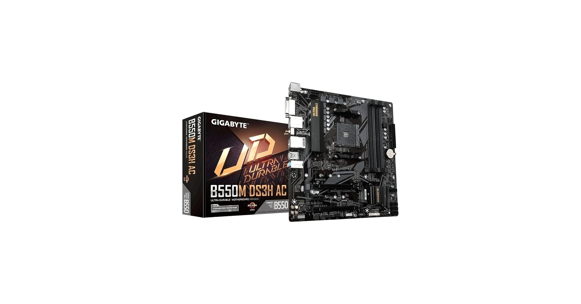 Mainboard Gigabyte B550M DS3H AC - 4 Khe RAM DDR4 - AM4 - NEW