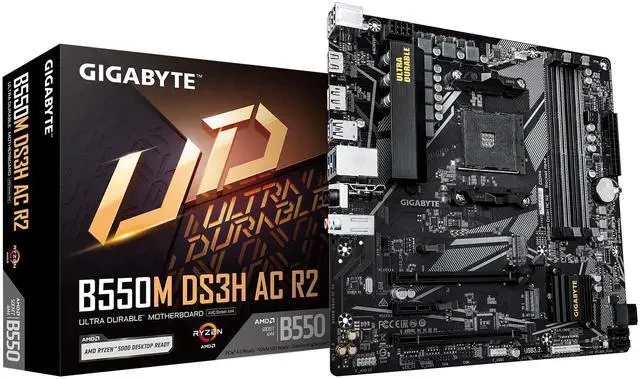 Mainboard Gigabyte B550M DS3H AC R2 - 4 Khe RAM DDR4 - AM4 - NEW