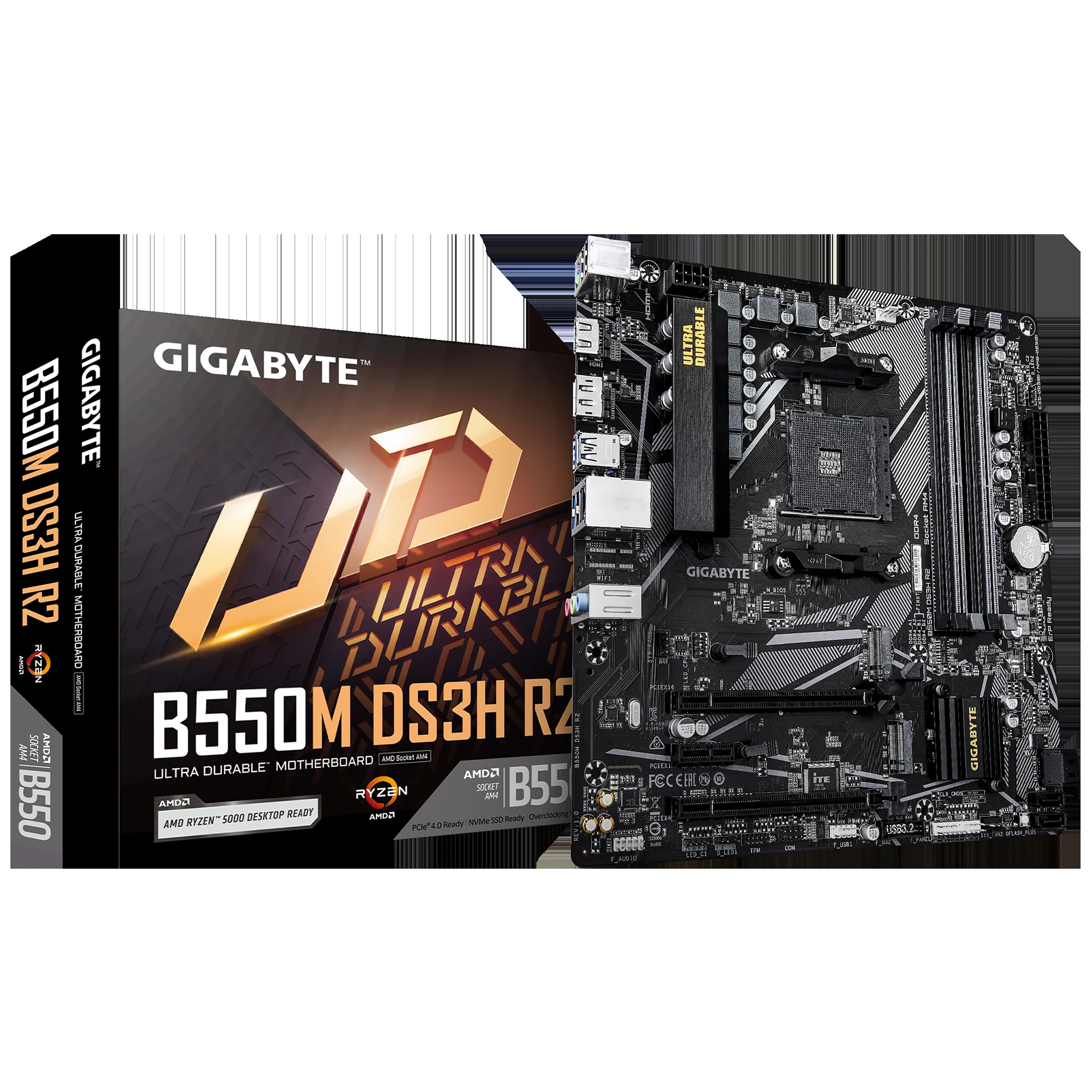 Mainboard Gigabyte B550M DS3H R2 - 4 Khe RAM DDR4 - AM4 - NEW