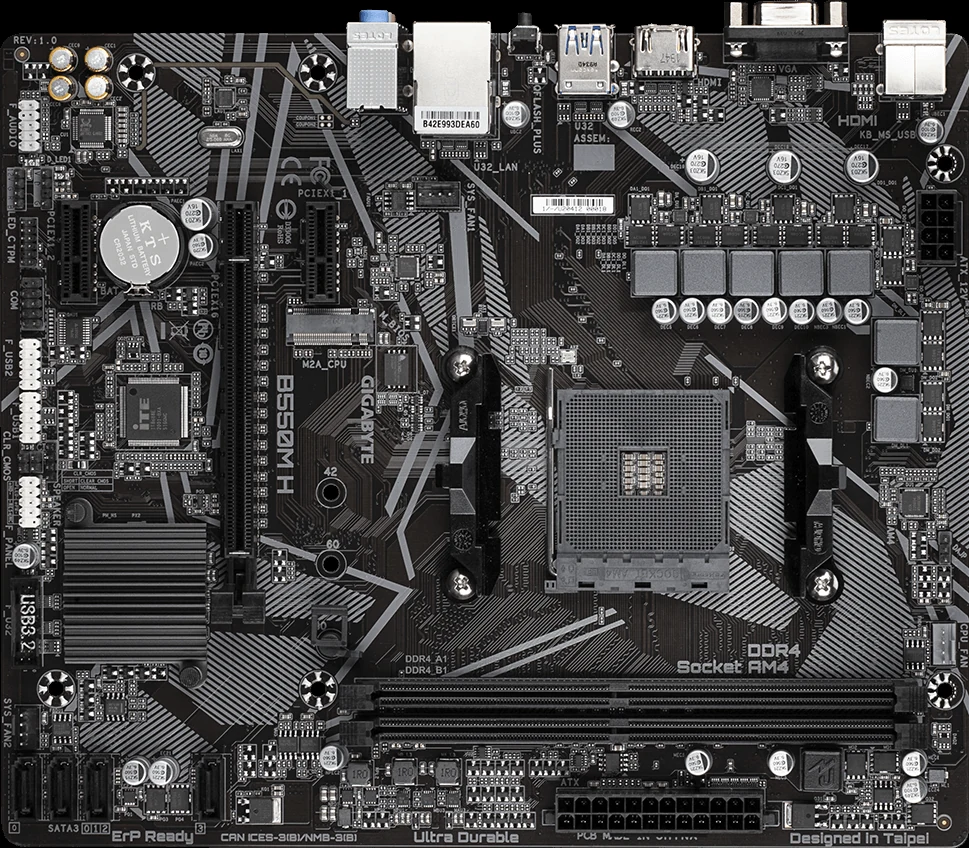 Mainboard Gigabyte B550M H - 2 Khe RAM DDR4 - AM4 - NEW