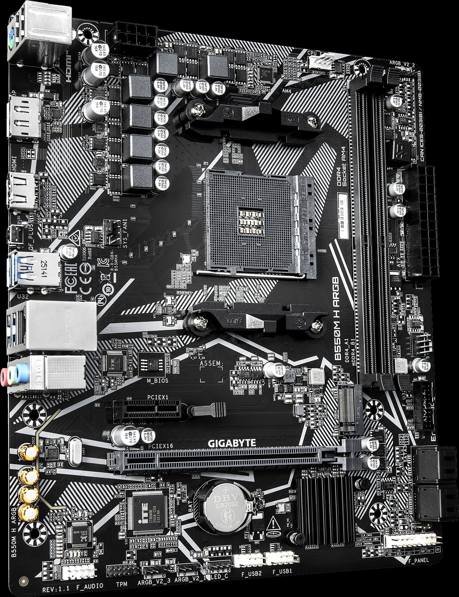 Mainboard Gigabyte B550M H ARGB - 2 Khe RAM DDR4 - AM4 - NEW