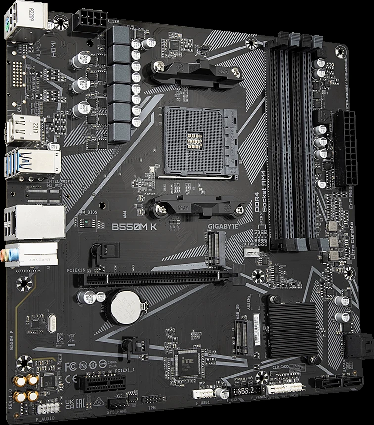 Mainboard Gigabyte B550M K - 2 Khe RAM DDR4 - AM4 - NEW