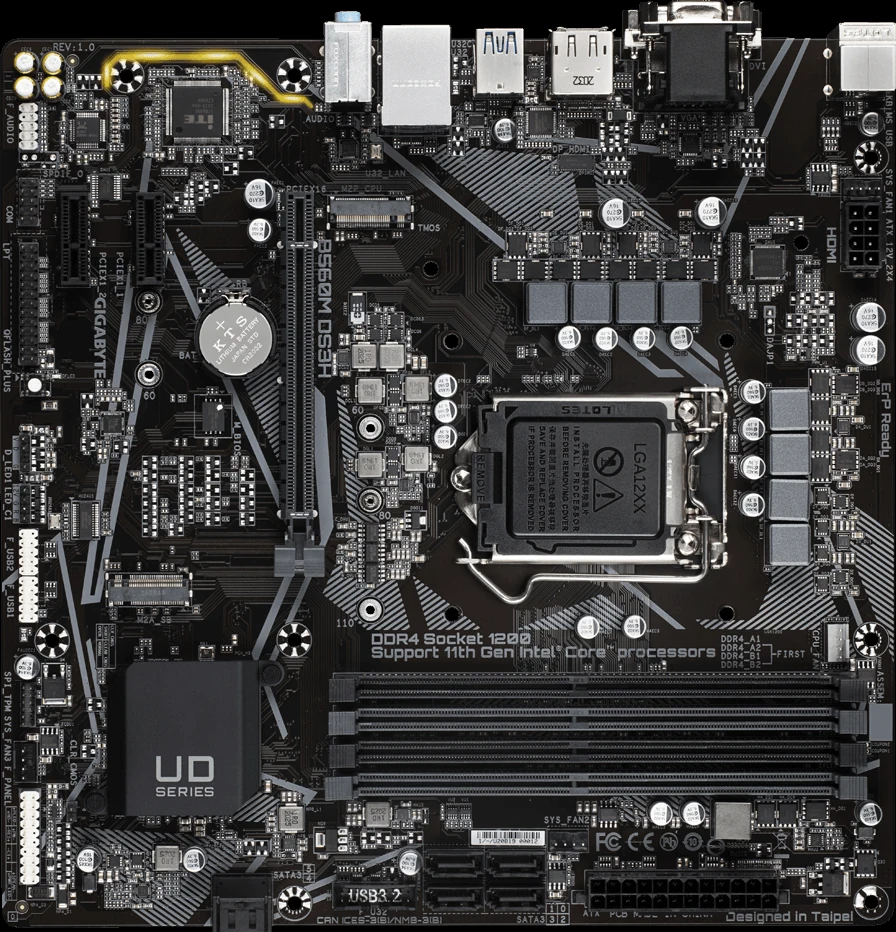 Mainboard Gigabyte B560M DS3H V3 - LGA 1200 - NEW