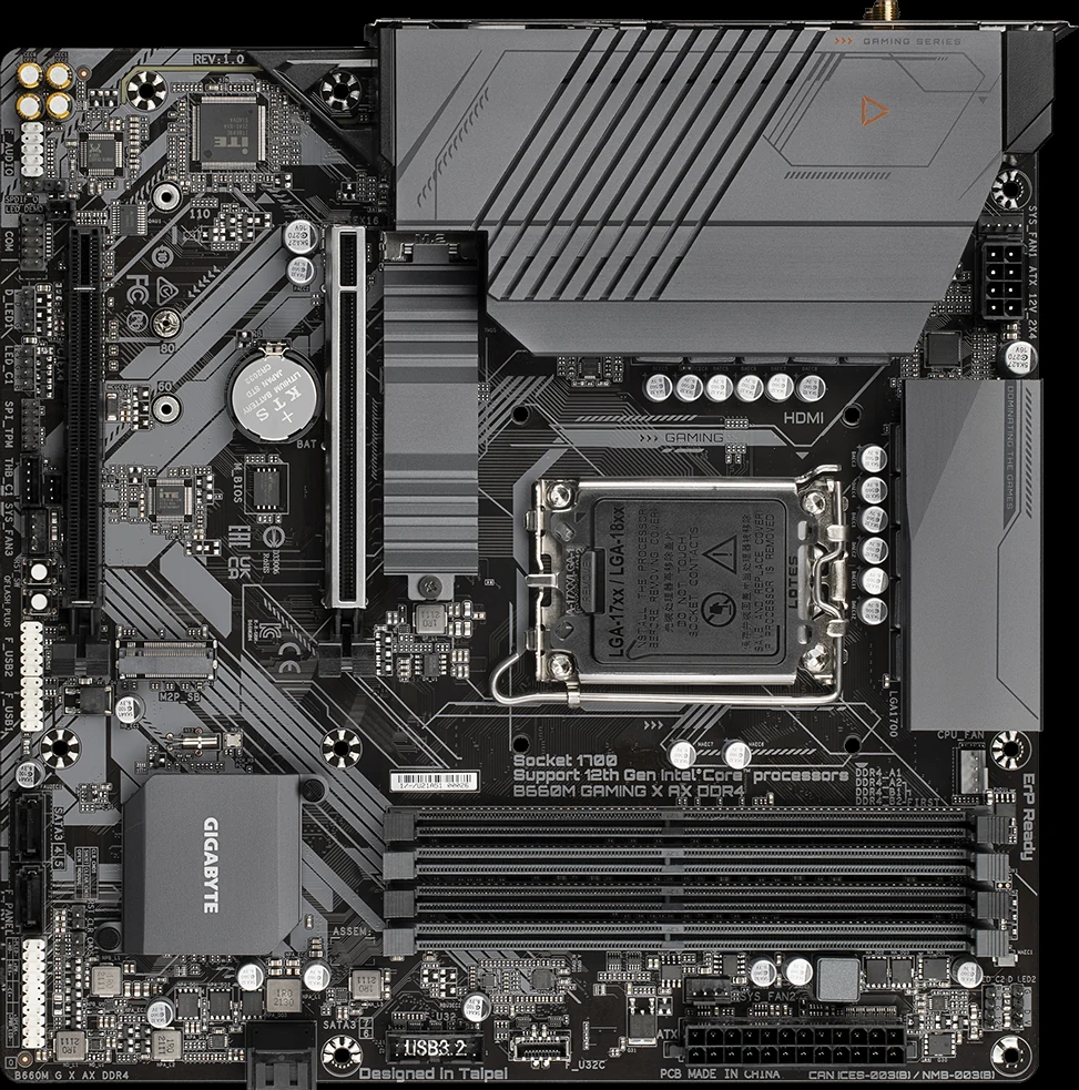 Mainboard Gigabyte B660M Gaming X AX DDR4 - 4 Khe RAM DDR4 - LGA 1700 - NEW