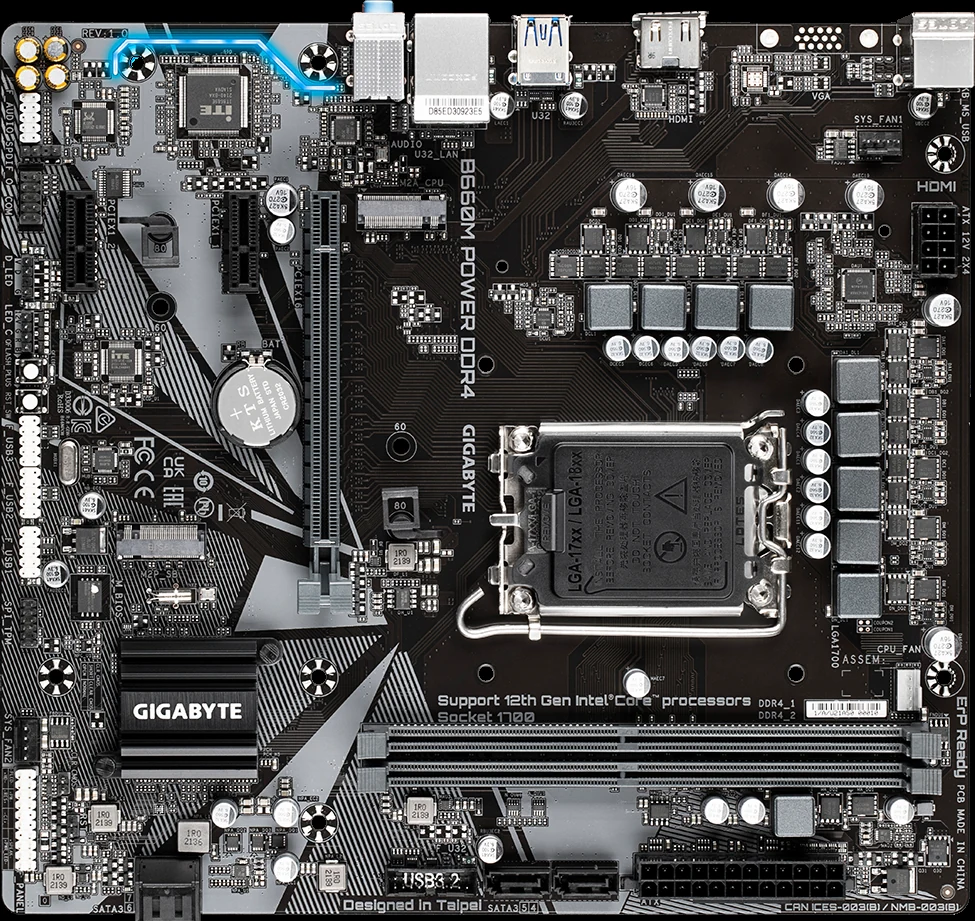 Mainboard Gigabyte B660M Power DDR4 - 2 Khe RAM DDR4 - LGA 1700 - NEW