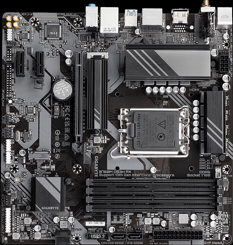 Mainboard Gigabyte B760 DS3H AX - 4 Khe RAM DDR5 - LGA 1700 - NEW