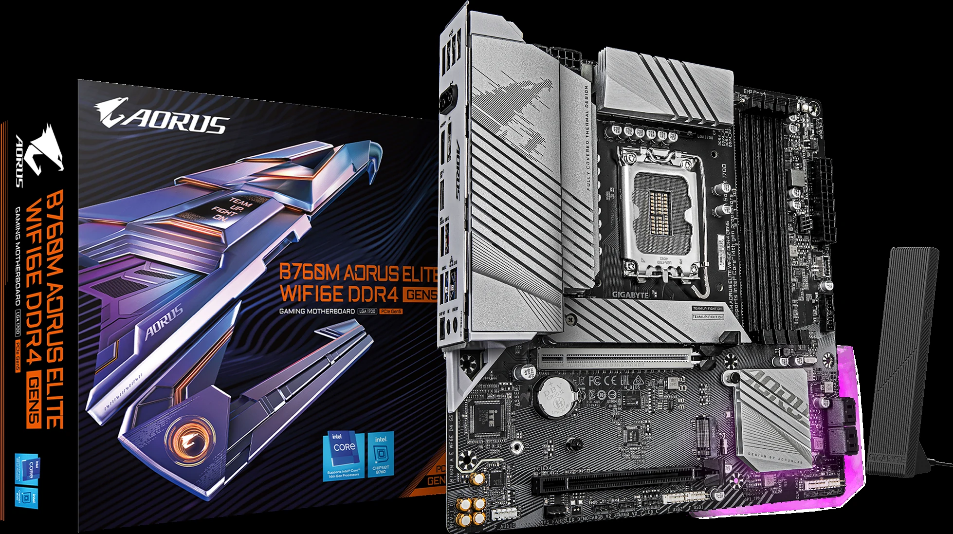 Mainboard Gigabyte B760M AORUS Elite WiFi6E DDR4 Gen5 - 4 Khe RAM DDR4 - LGA 1700 - NEW