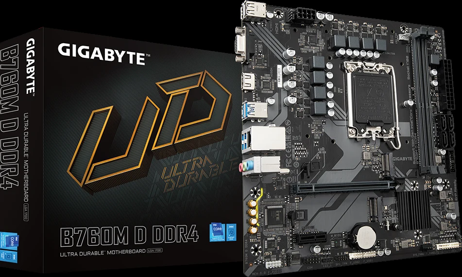 Mainboard Gigabyte B760M D DDR4 - 2 Khe RAM DDR4 - LGA 1700 - NEW
