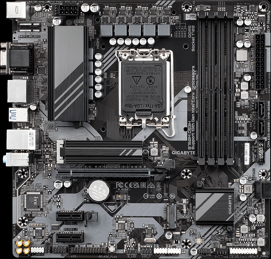 Mainboard Gigabyte B760M DS3H - 4 Khe RAM DDR5 - LGA 1700 - NEW