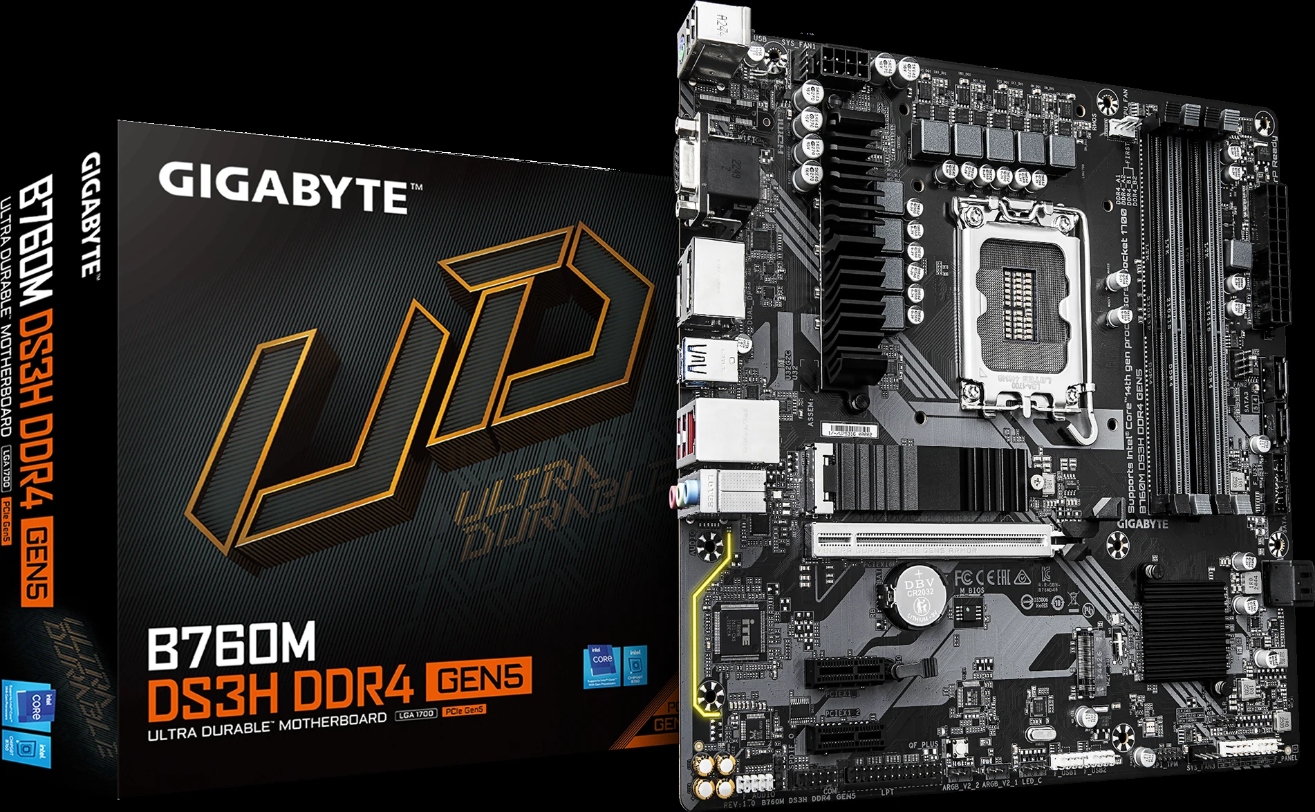 Mainboard Gigabyte B760M DS3H DDR4 - 4 Khe RAM DDR4 - LGA 1700 - NEW