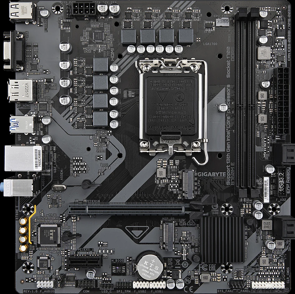 Mainboard Gigabyte B760M E - 2 Khe RAM DDR5 - LGA 1700 - NEW