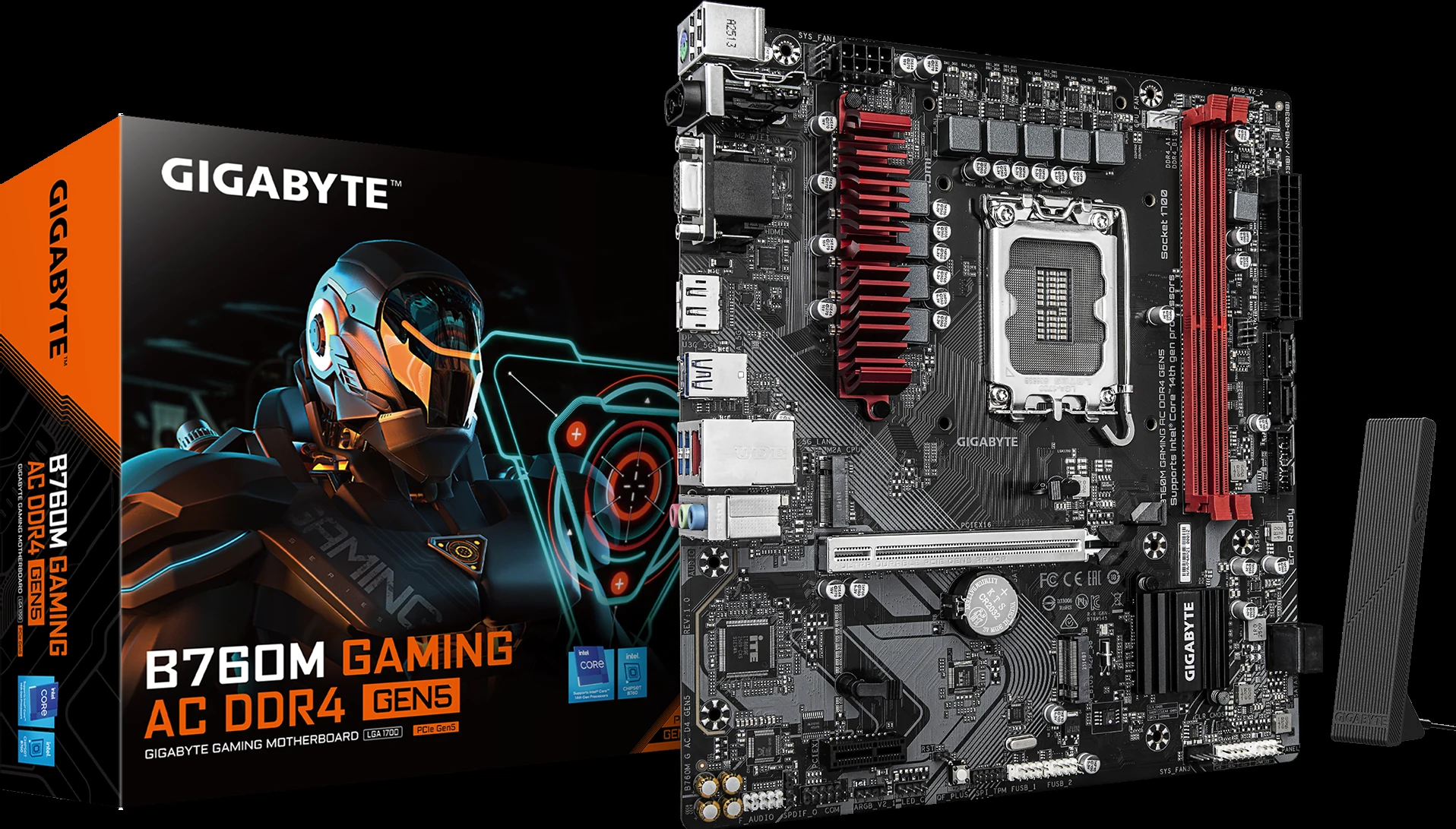 Mainboard Gigabyte B760M Gaming AC DDR4 Gen5 - 4 Khe RAM DDR4 - LGA 1700 - NEW