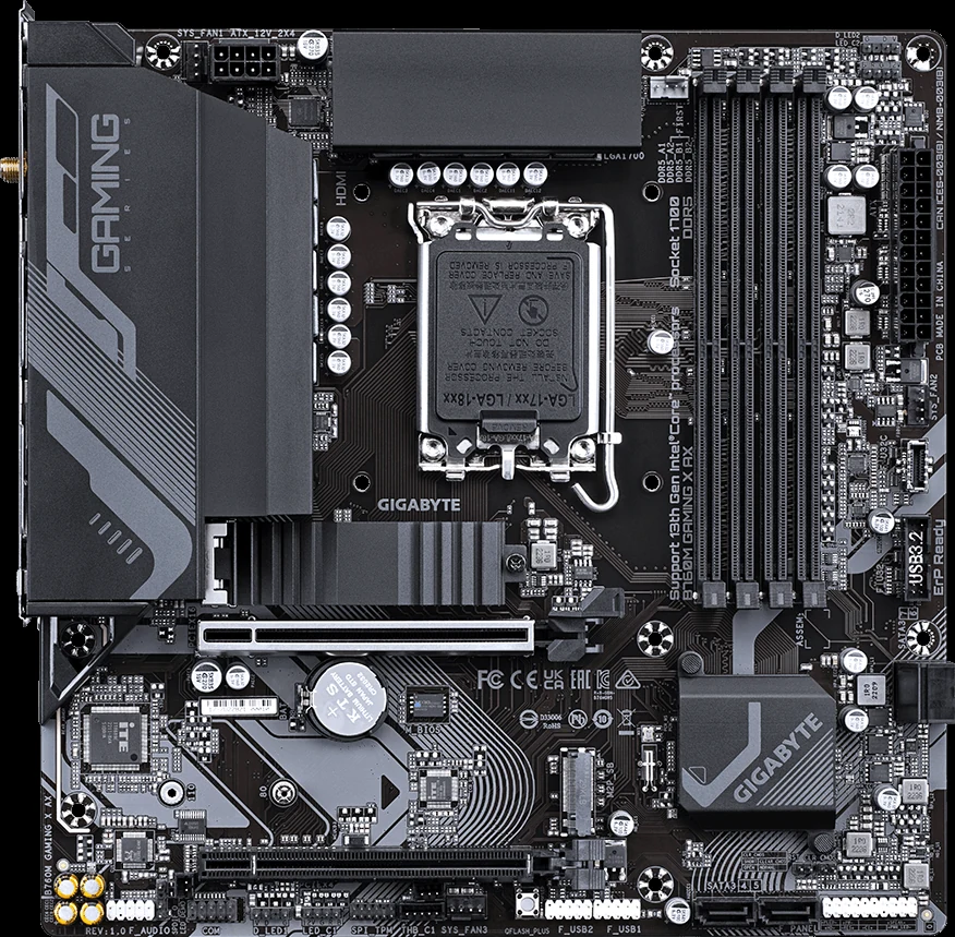 Mainboard Gigabyte B760M Gaming X AX - 4 Khe RAM DDR5 - LGA 1700 - NEW
