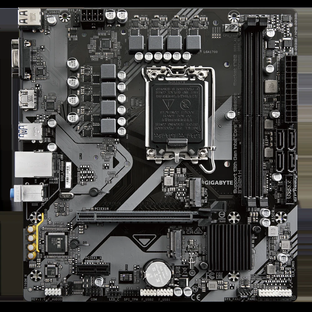 Mainboard Gigabyte B760M H V2 - 2 Khe RAM DDR5 - LGA 1700 - NEW
