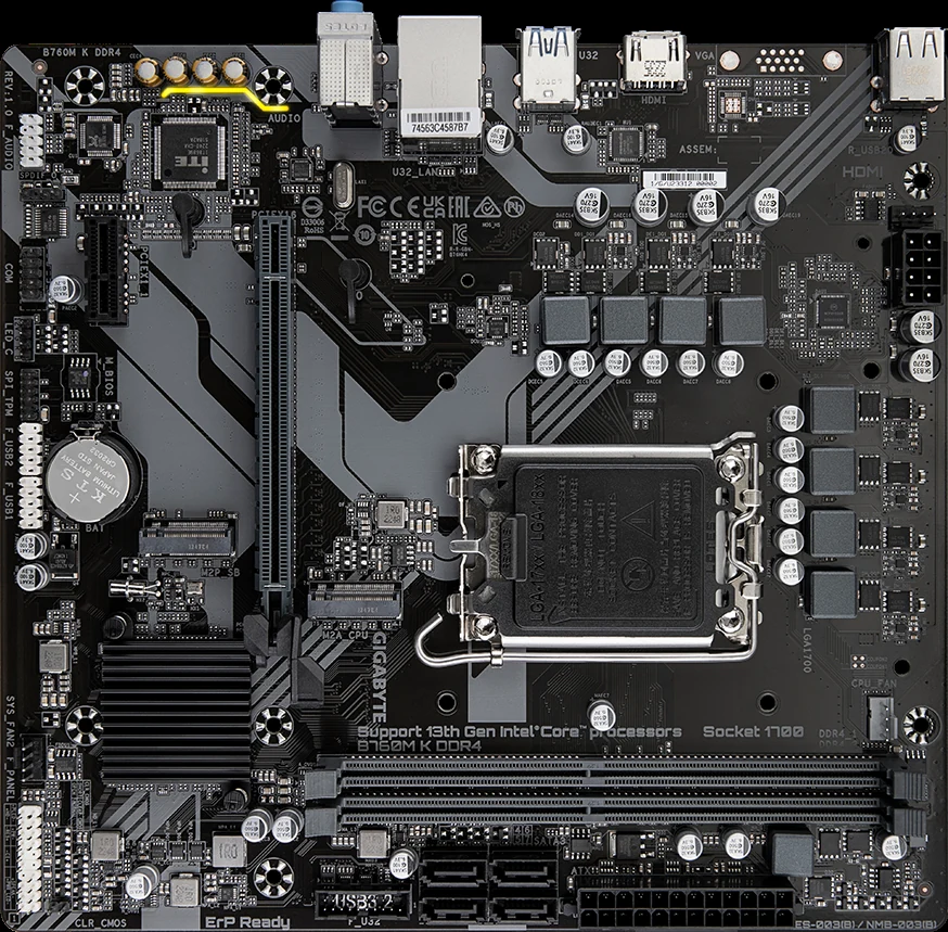 Mainboard Gigabyte B760M K DDR4 - 2 Khe RAM DDR4 - LGA 1700 - NEW