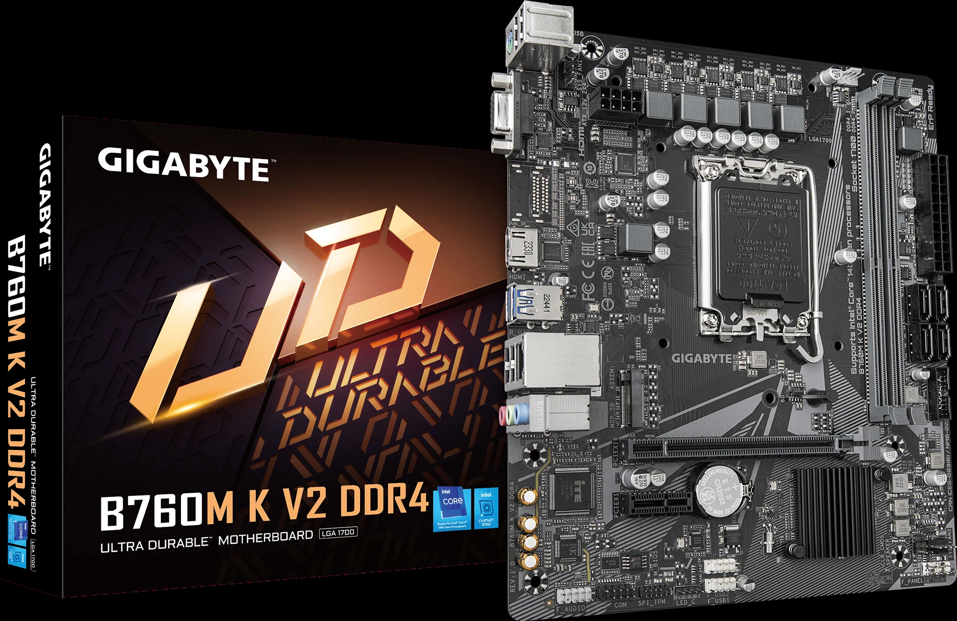 Mainboard Gigabyte B760M K V2 DDR4 - 2 Khe RAM DDR4 - LGA 1700 - NEW