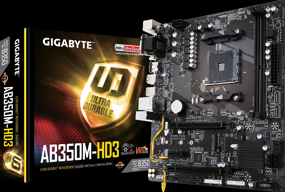 Mainboard Gigabyte GA-AB350M-HD3 - AM4 - NEW