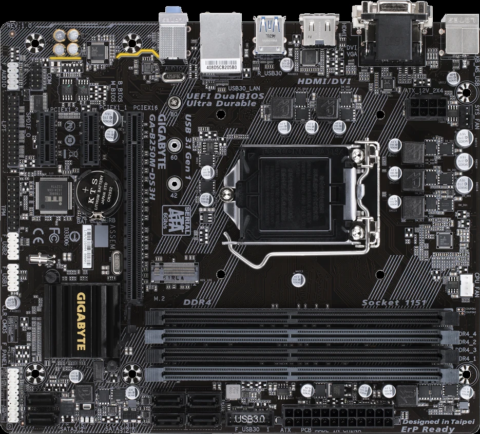 Mainboard Gigabyte GA-B250M-DS3H - LGA 1151 - NEW
