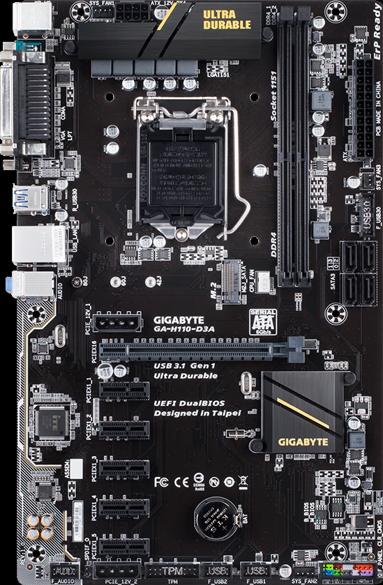 Mainboard Gigabyte GA-H110-D3 - LGA 1151 - NEW