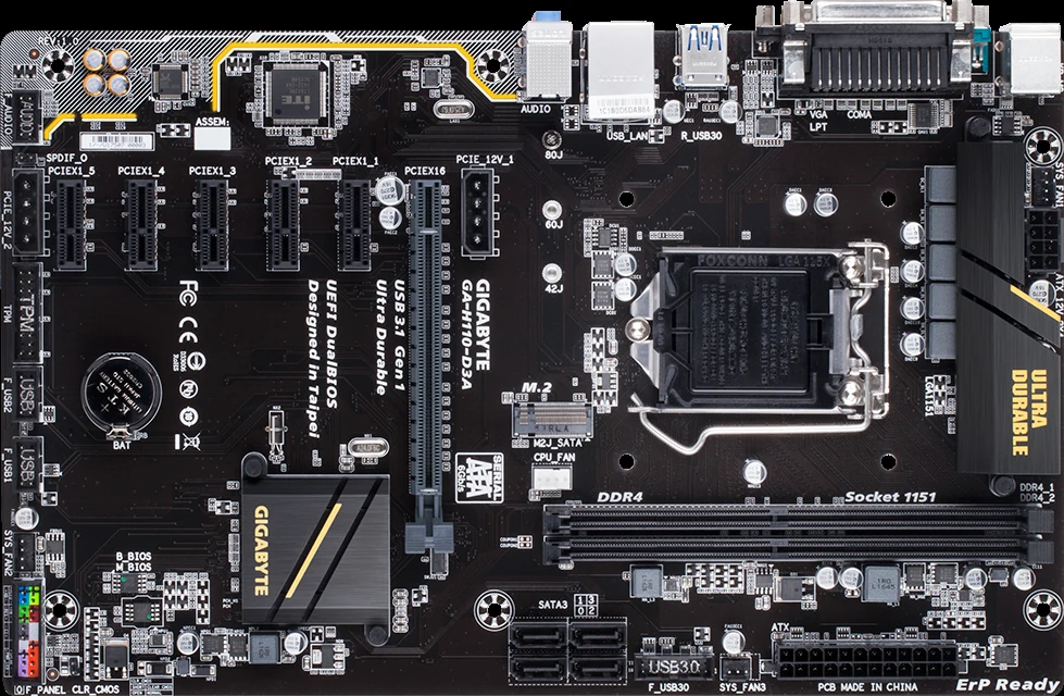 Mainboard Gigabyte GA-H110-D3A - LGA 1151 - NEW