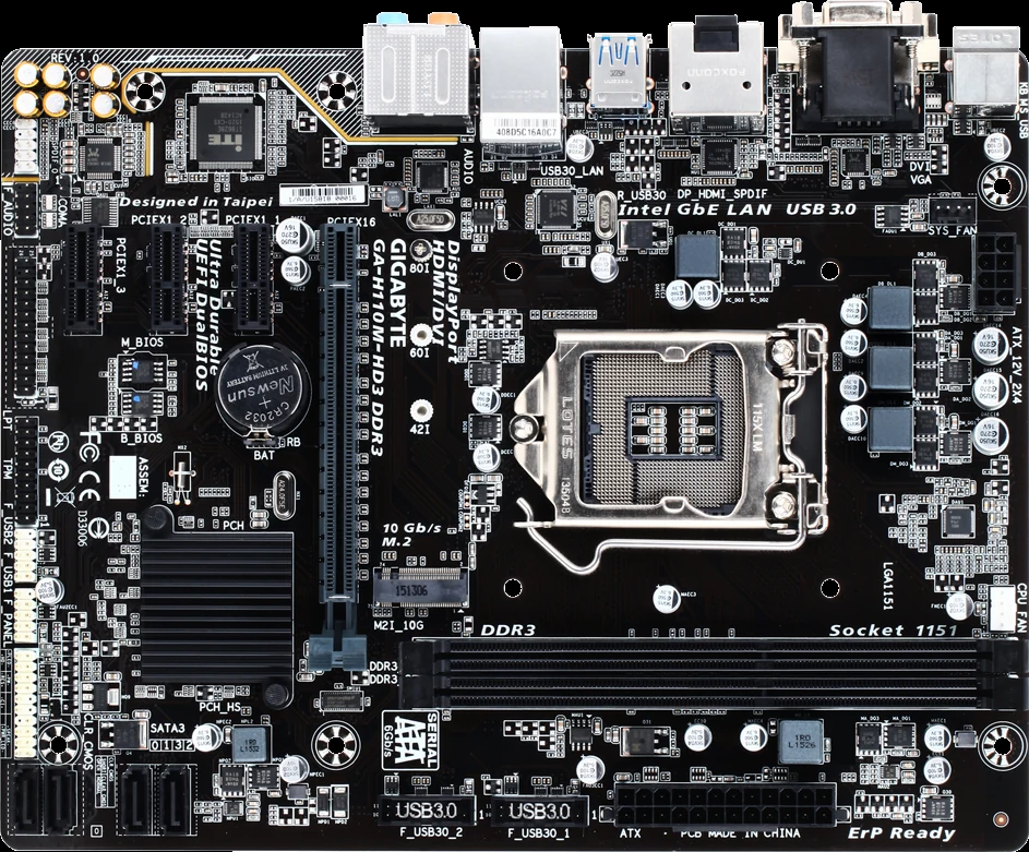Mainboard Gigabyte GA-H110-HD3 - LGA 1151 - NEW