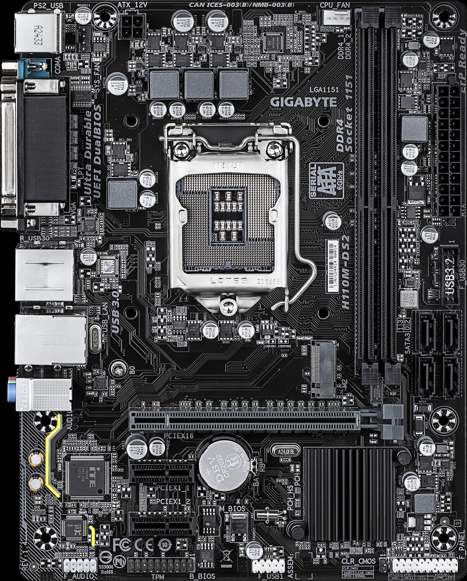 Mainboard Gigabyte GA-H110M-DS2 - LGA 1151 - NEW
