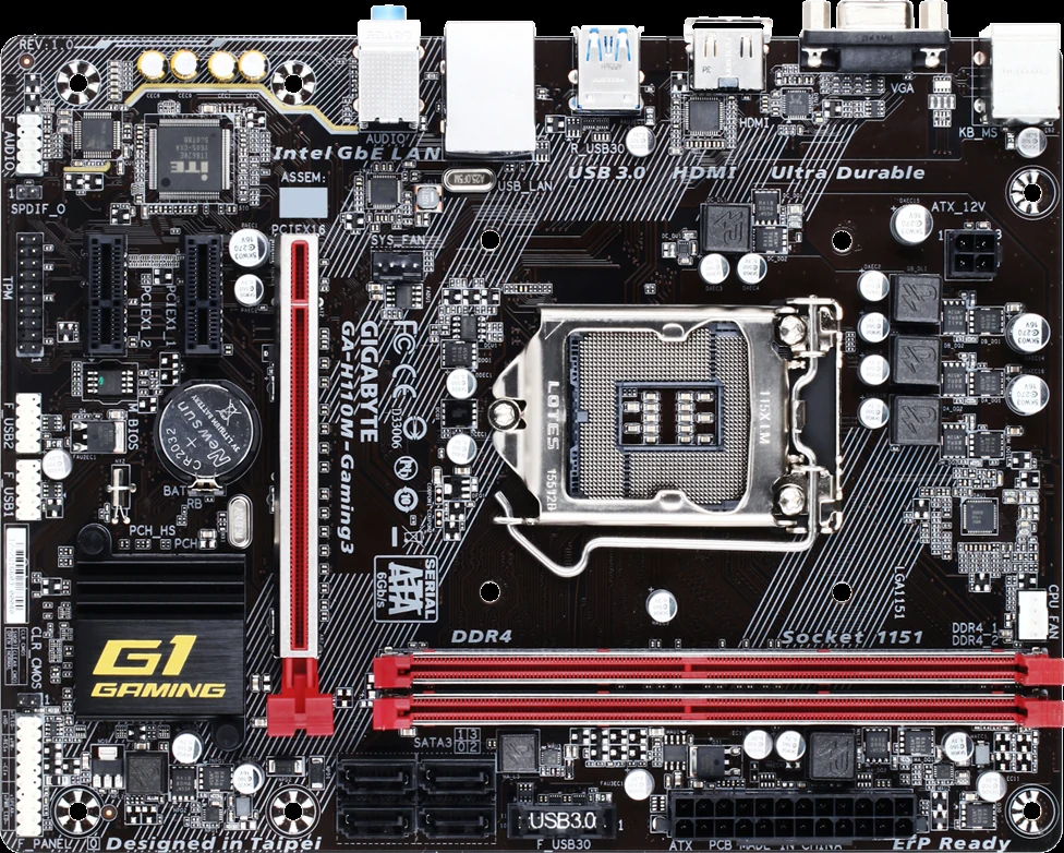 Mainboard Gigabyte GA-H110M-Gaming 3 - LGA 1151 - NEW