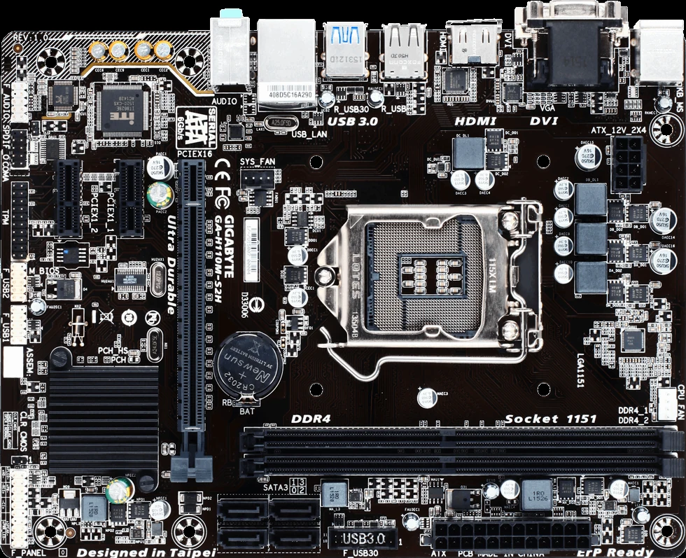 Mainboard Gigabyte GA-H110M-S2H - LGA 1151 - NEW
