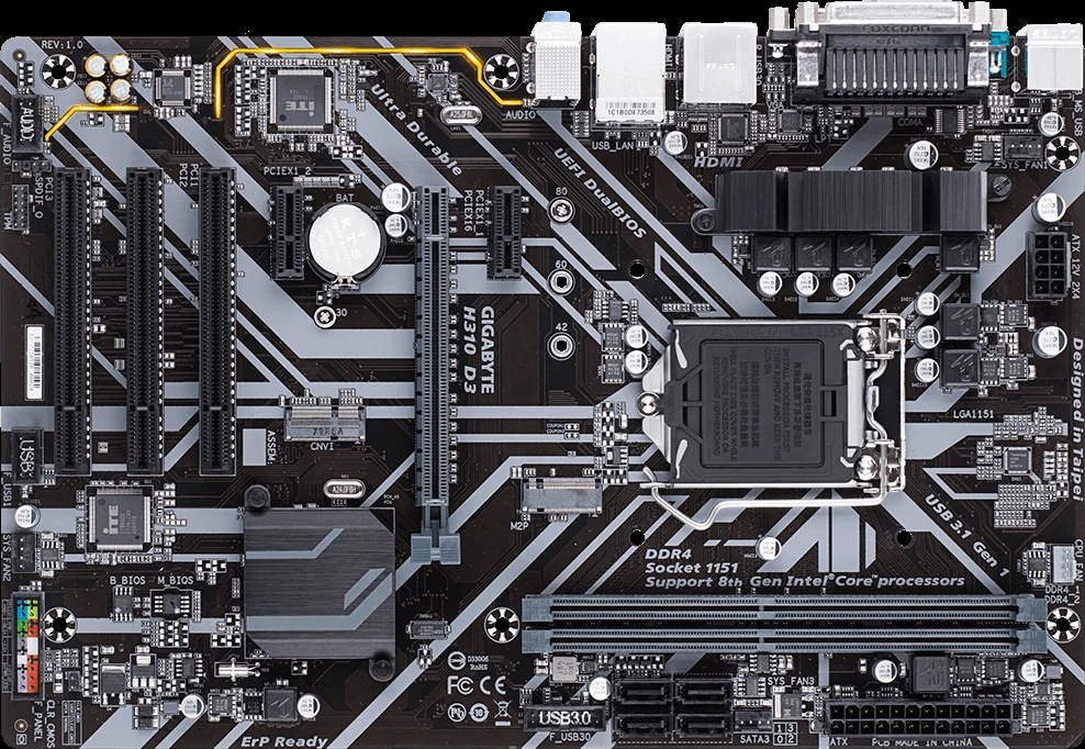 Mainboard Gigabyte H310 D3 - LGA 1151 - NEW