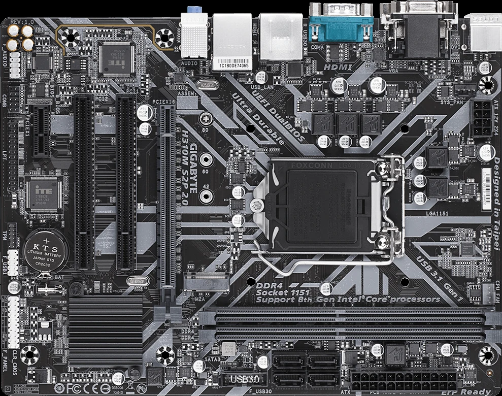 Mainboard Gigabyte H310M S2P 2.0 - LGA 1151 - NEW